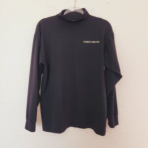 Base Layer Shirt Size XL Black Mock Turtle Long Sleeves Forest Service